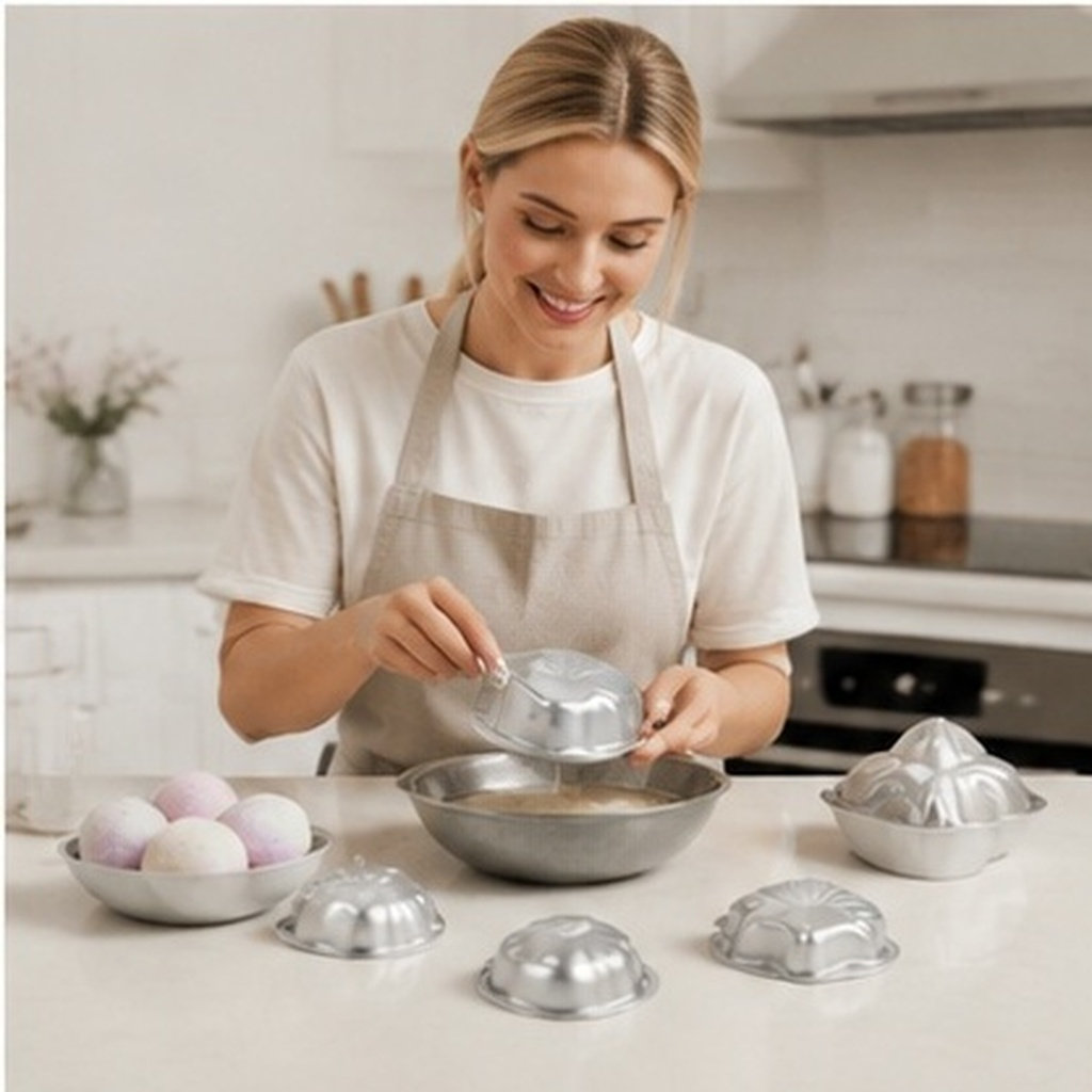 Bath Bomb Mold - 10 Adet Yüksek Kaliteli Alüminyum Alaşımlı